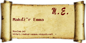 Makár Emma névjegykártya